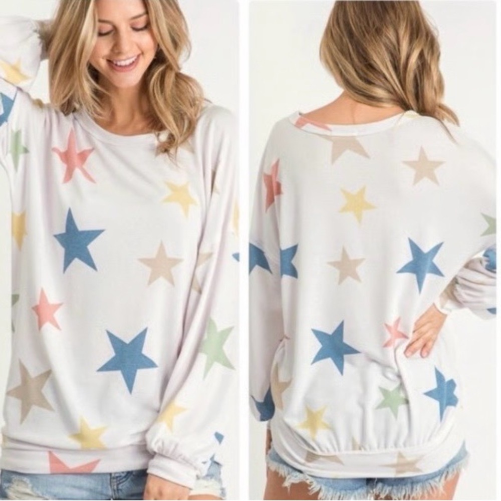 First Love by Lovelyn  Star Lightweight Sweatshirt
